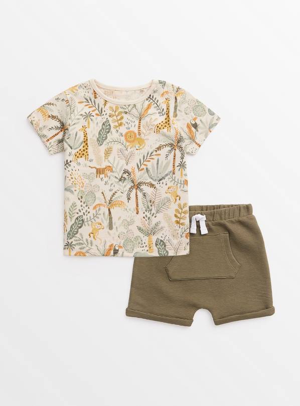 Wild Animal Print T-Shirt & Shorts 3-6 months